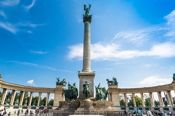 Heroes square in Budapest, a square dedicated to the hungarian k