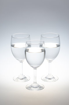 Glasses of Water on white background