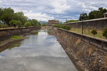 Fototapeta premium Moat at a Citadel in Hue, Vietnam. 