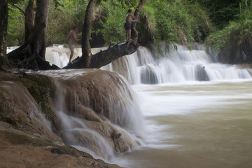 Tat Kuang Si waterfall in Laos