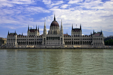 Fototapeta na wymiar Building of Hungarian Parliament, Budapest.