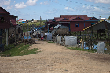 Fototapeta na wymiar Poor houses in Siem Reap, Cambodia