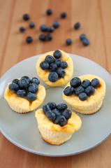 Käsekuchen Muffins mit Heidelbeeren