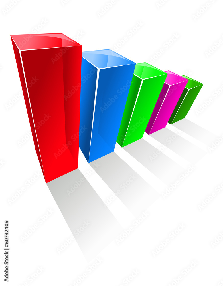 Aufkleber Chart with colorful glowing vertical columns