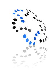 Abstract symbol with oblique curved perspective