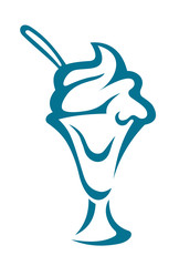 Ice-cream dessert in a glass