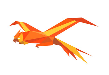 Flying macaw parrot © Vector Tradition