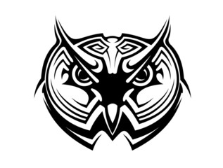 Tribal owl tattoo