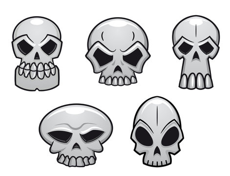 Different human skulls for halloween