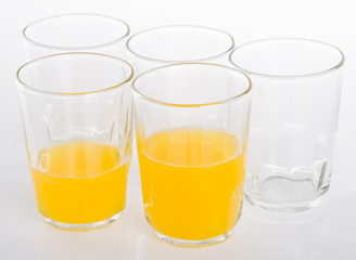 orange juice on a background