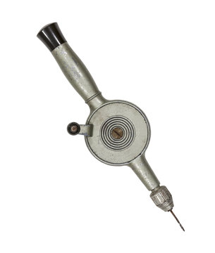 Old Hand Drill Isolated