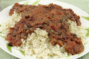 Tomatoes, Beans and Rice Dinner