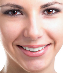 Beautiful Smiling Face Young Girl.Healthy Teeth.Stomatology