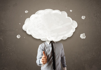 Business man with white cloud on his head concept