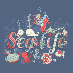 Cute fantasy summer sea card © Yuzach