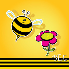 vector bee icon. cartoon cute bright baby bee.