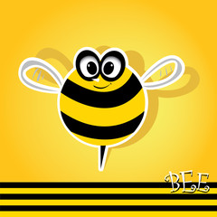 vector bee icon. cartoon cute bright baby bee.