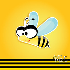 vector bee icon. cartoon cute bright baby bee.