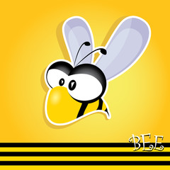 vector bee icon. cartoon cute bright baby bee.