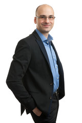 Portrait of happy young businessman