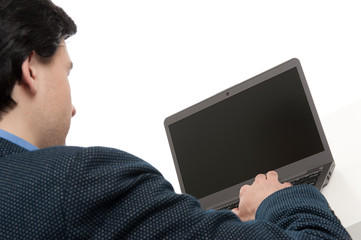 Businessman with laptop computer