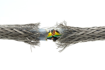 torn damaged power cable