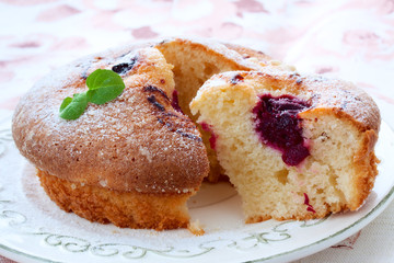 cake with cherry jam