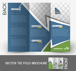 Travel Tri-Fold Mock up & Front Brochure Design.