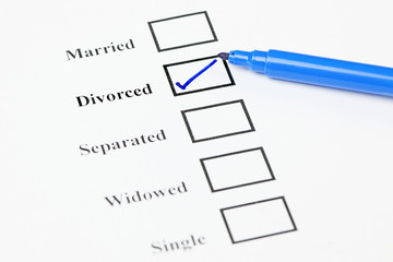 Marital Status Check List. Divorced