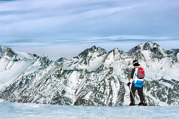 Skier on the mountains