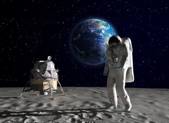 Panele Szklane  Astronauta na Księżycu