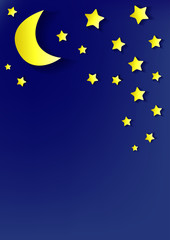 Obraz na płótnie Canvas background of stars and moon applique