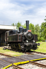Fototapeta na wymiar steam locomotive in depot, Czech Republic
