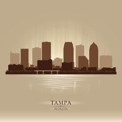Tampa Florida city skyline vector silhouette