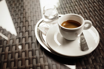 Espresso Coffee and Water
