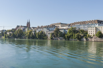 Basel, Altstadt, Sommer, Rhein, Münster, Schweiz