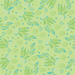 Seamless texture with leaves.Vector