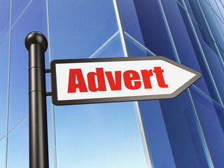 Fototapeta premium Marketing concept: sign Advert on Building background