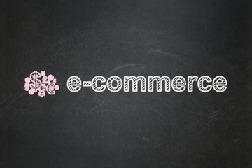 Obraz premium Business concept: Finance Symbol and E-commerce on chalkboard