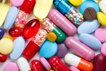 pills isolated on white background