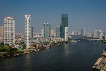 Obraz premium Chao Phraya river Bangkok cityscape Thailand