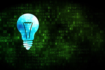 Business concept: Light Bulb on digital background