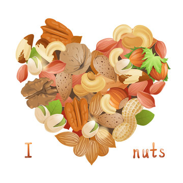 heart made from nuts
