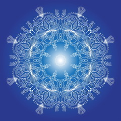 Snowflake with gradient. Vector art