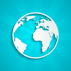 Paper Earth on blue background