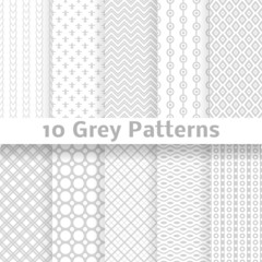 Grey vector seamless patterns (tiling).