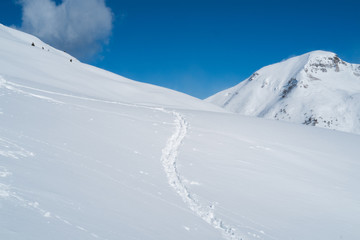 Fototapeta na wymiar Mountains with snow