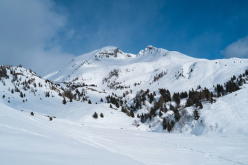 Fototapeta na wymiar Mountains with snow