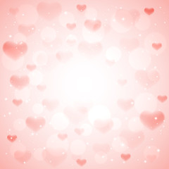 Pink background with hearts