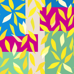 abstract background pattern with yellow leaves